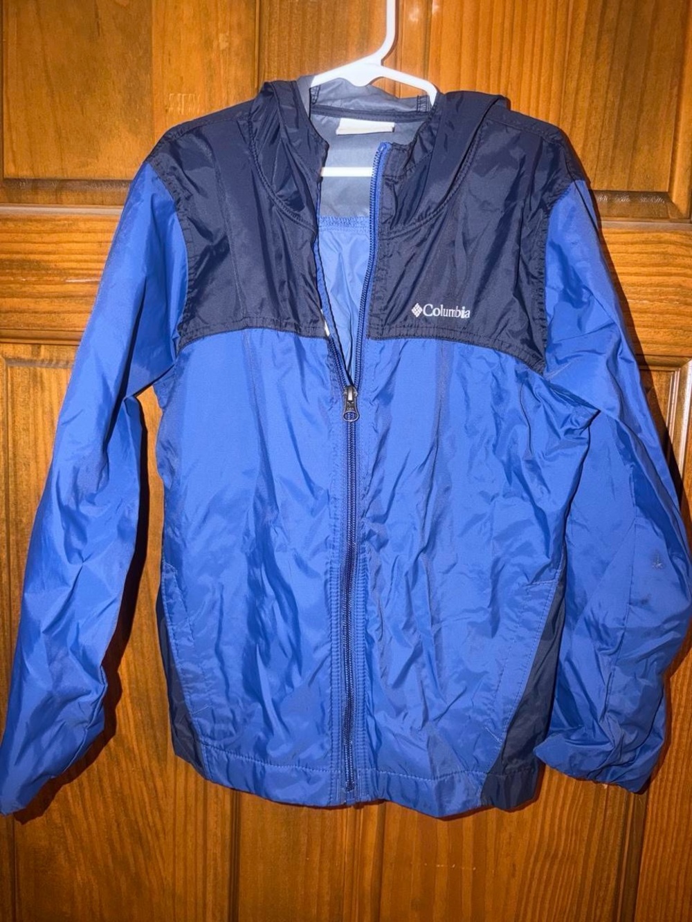 Columbia Youth Royal Blue and Black Hooded Windbreaker